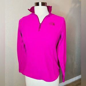 North Face pink quarter zip fleece size S